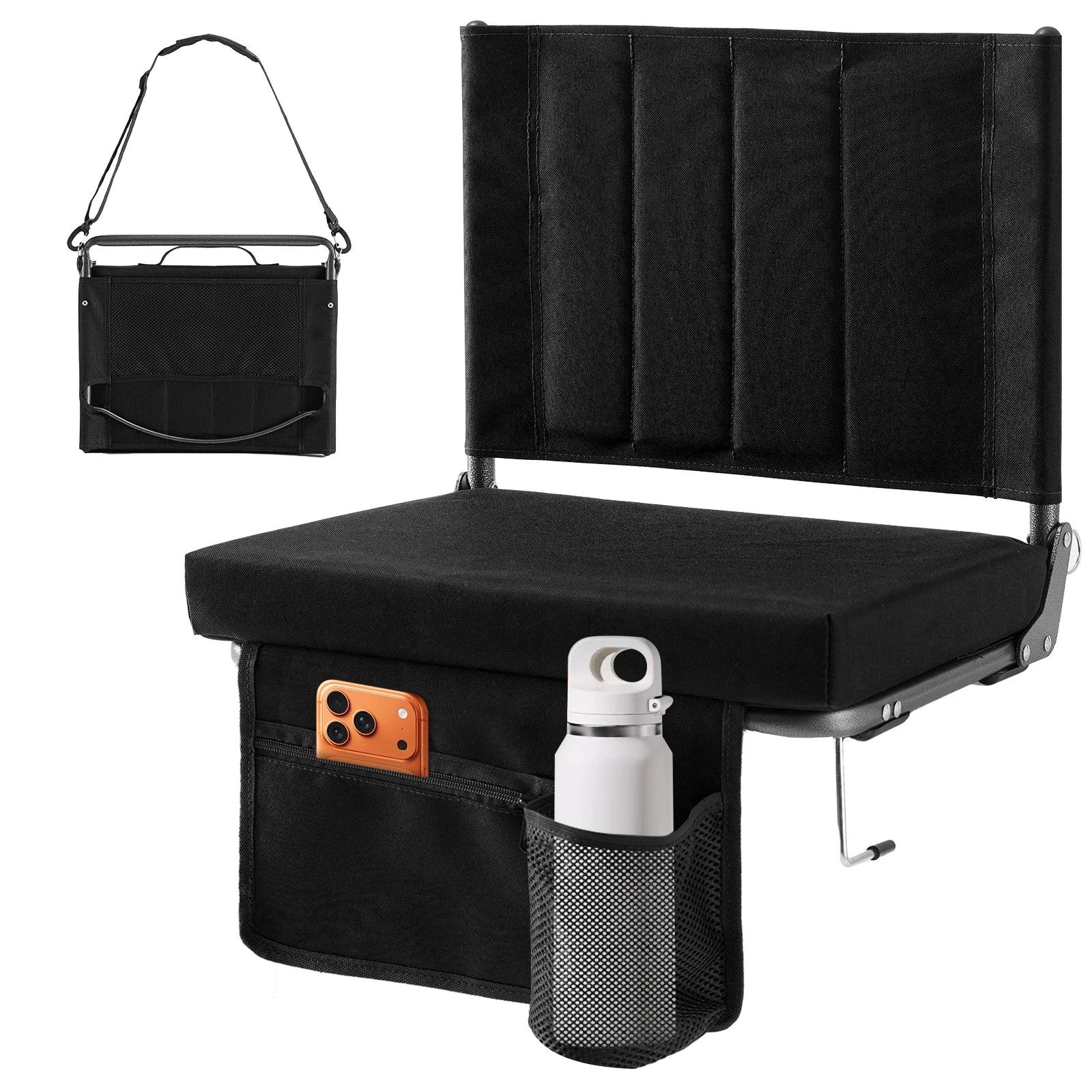 Foldable Stadium Seat with Back Support & Thick Padded Cushion