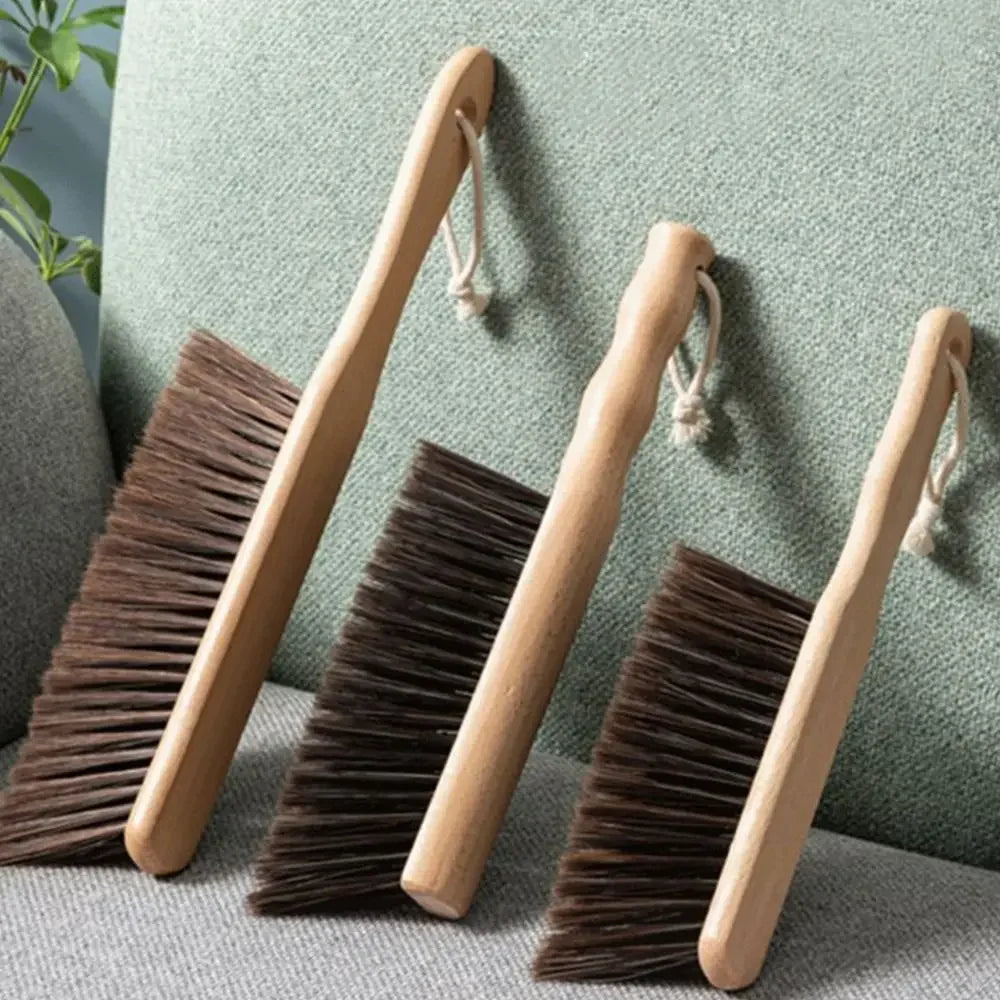 1PCS/2PCS Natural Wood Bristles Brush Anti-static Desktop Bar Grinder Coffee Powder Cleaning Brushes Domestic Bed Sweeping Broom 