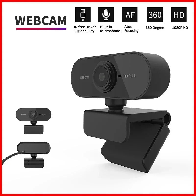 1080P HD Mini Webcam with Microphone USB for Laptop Desktop
