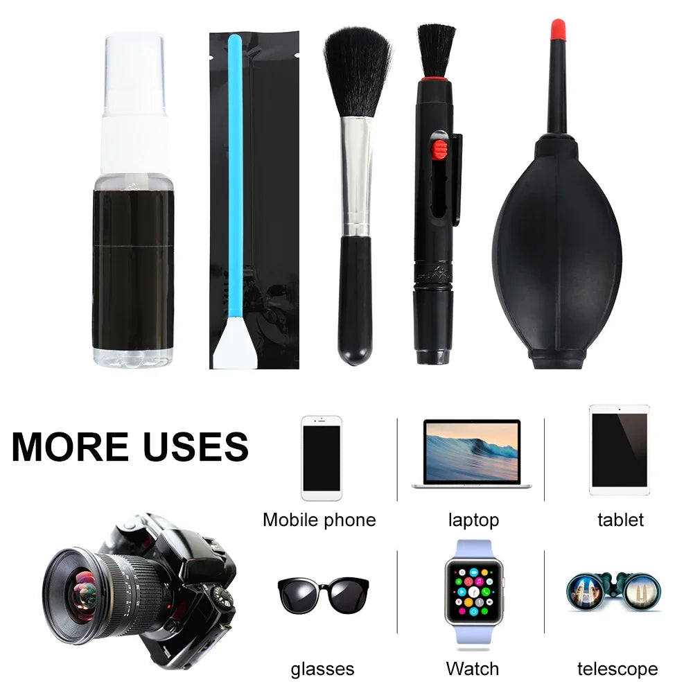 Kit de limpeza de lentes para câmaras com soprador de ar