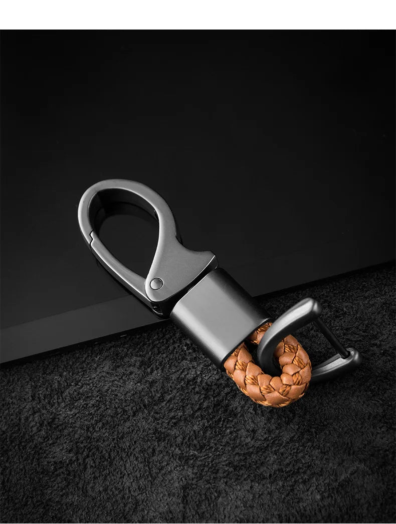 Creative Braided Rope Metal Keychain Durable Key Ring Pendant for Men Personalized Auto Car Key Holder Accessory