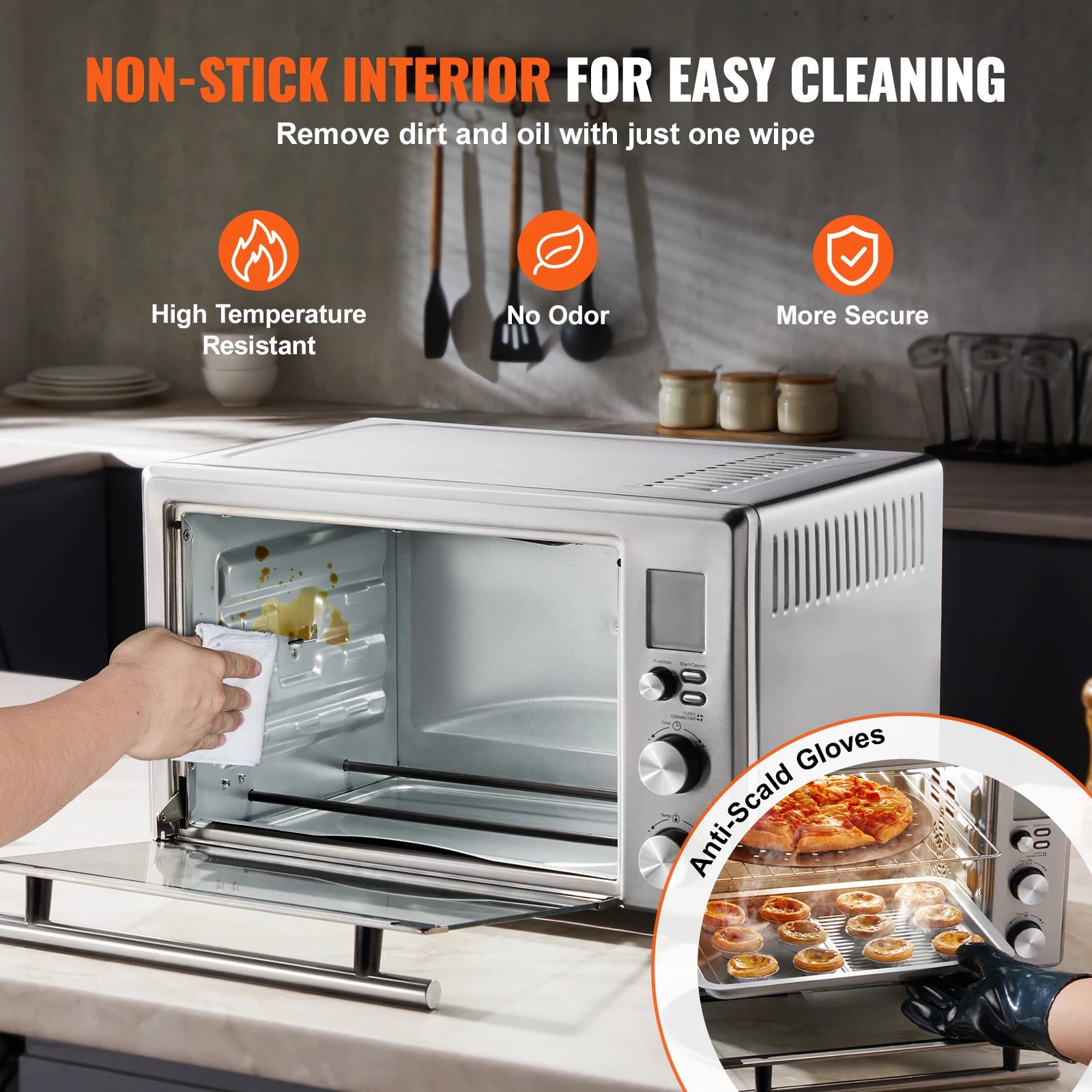 10-in-1 Convection Oven 28L Countertop Oven with Rotisserie