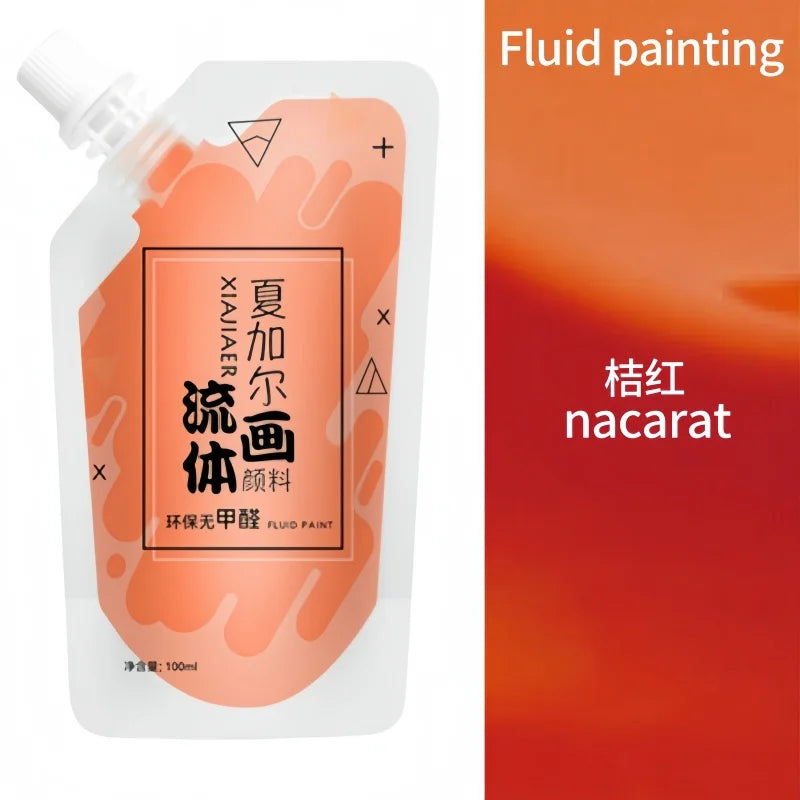 100ml Multi-farvet Flydende Akrylmaling Taske