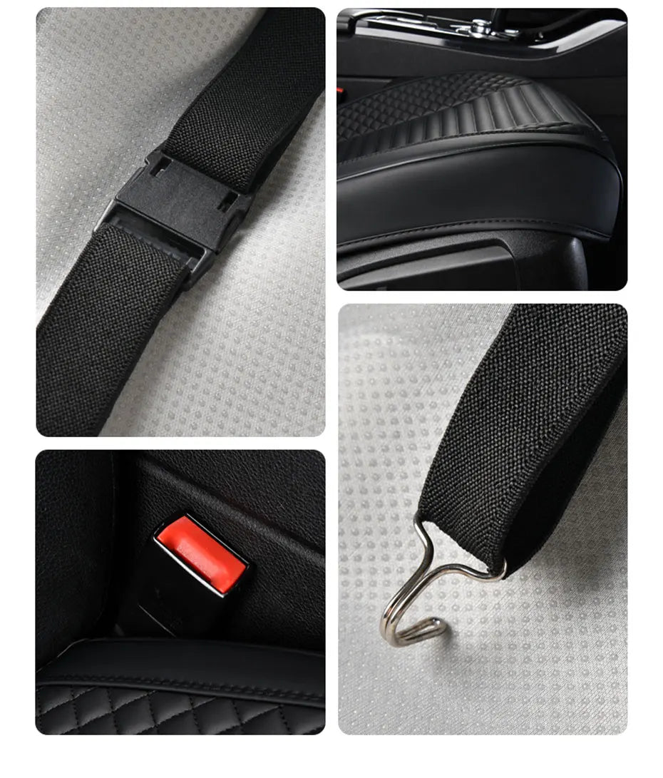 SEAMETAL Full Wrapped Car Front Seat Cover Premium PU Leather Vehicle Seat Cushion Breathable Anti Scratch Chair Protector Mat