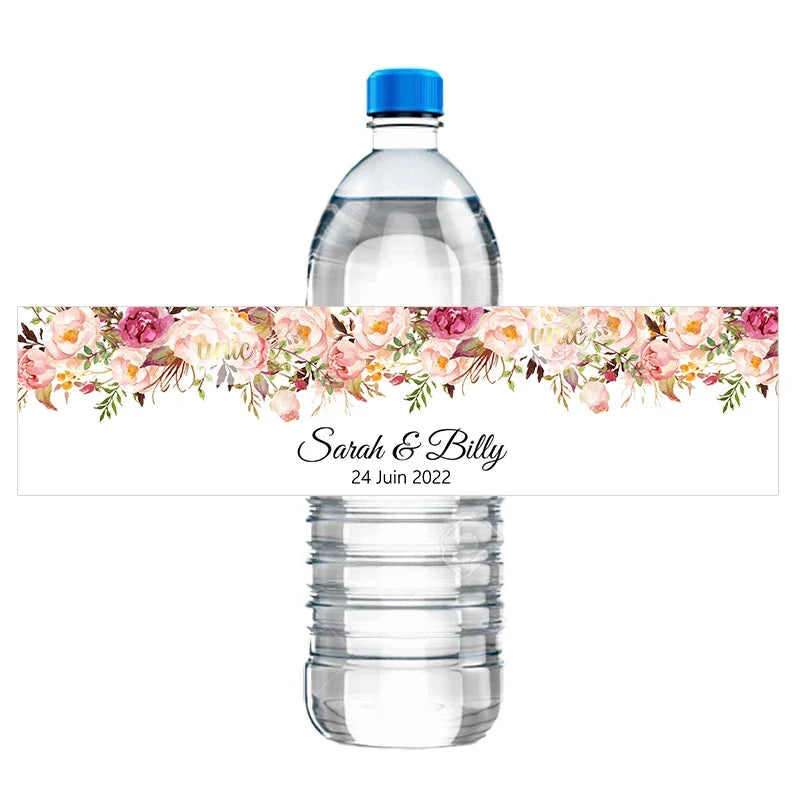 30 Stück personalisierte Etiketten Flaschenetiketten Aufkleber Blätter Dekor Personalisierter Namenstext Geburtstage Taufe Hochzeit Bar Mitzvah Dekor