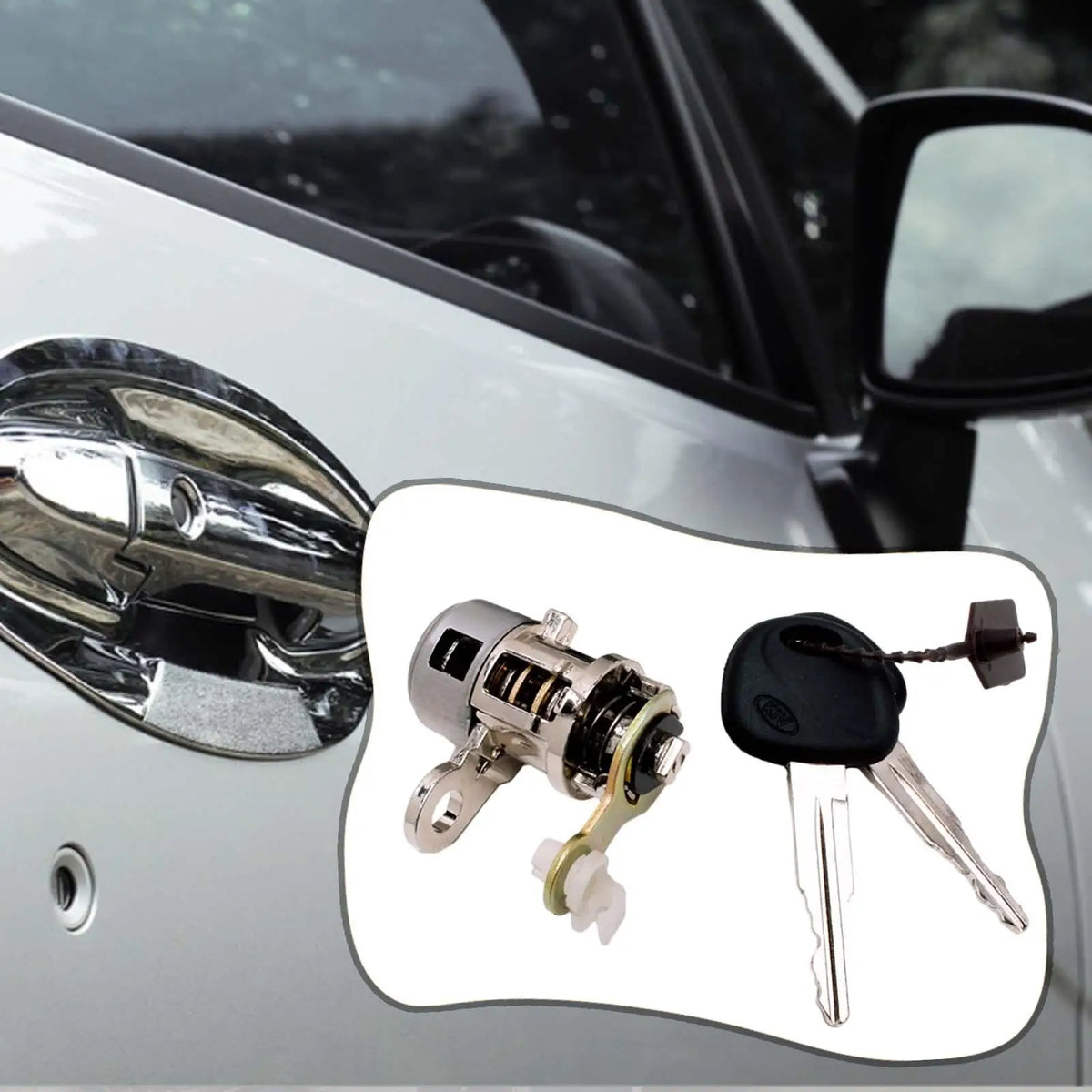 Vehicle Door Lock Cylinder with Two Keys