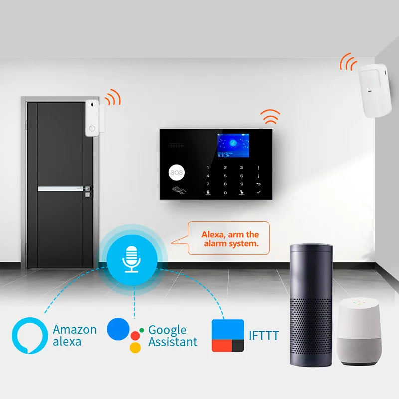 KERUI 4G/WIFI riasztó biztonsági rendszer otthonhoz hőmérséklet-/ páratartalom kijelzővel biztonsági védelem Tuya Smart Life 433MHz G34