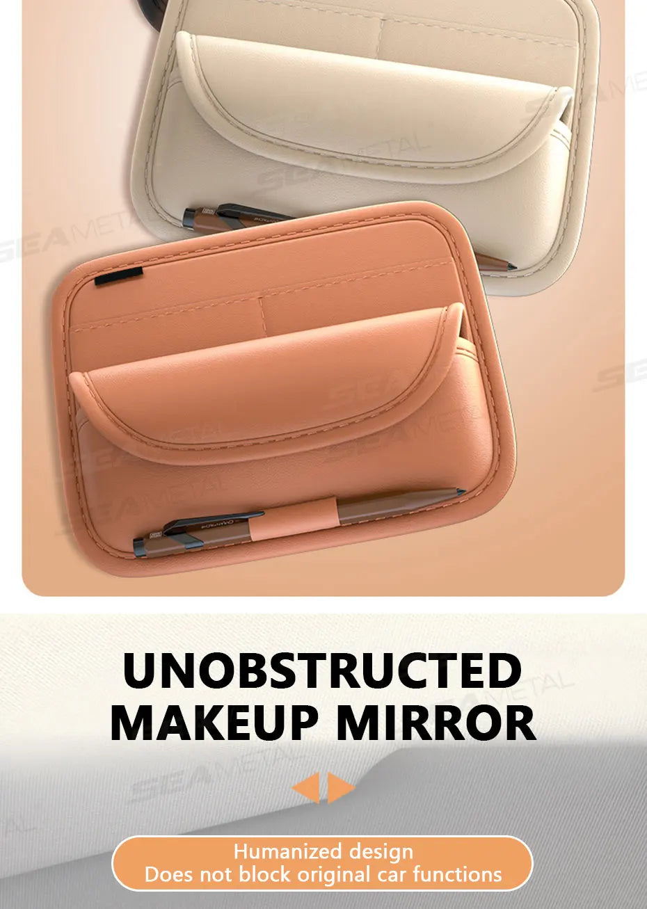 SEAMETAL Luxury Car Visor Glasses Holder Flannel Inner Scratch-Free Glasses Case Sun Visor Clip On Storage Bag Car Organizer