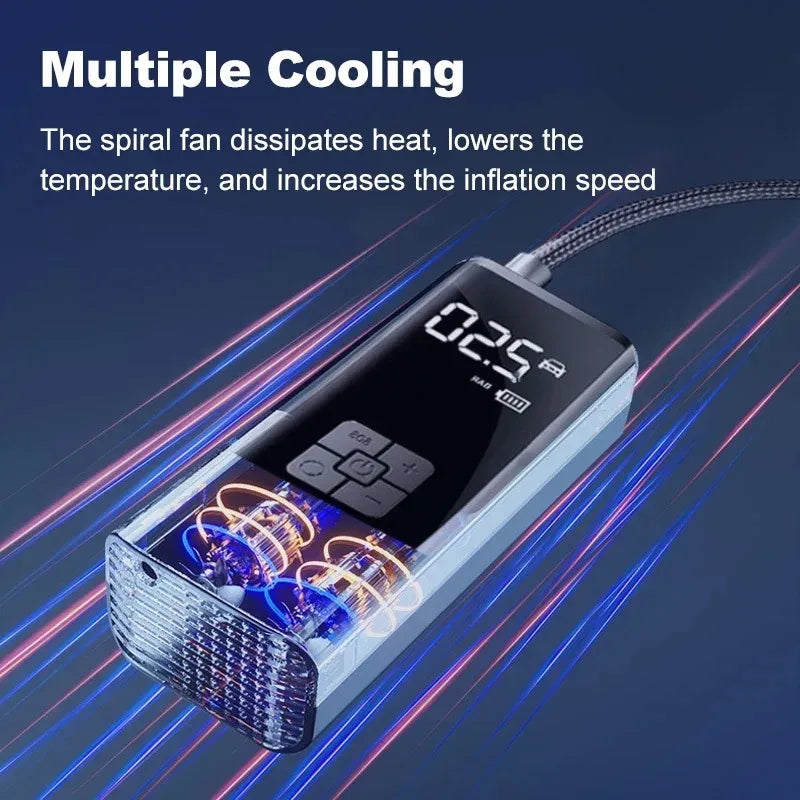 EAFC Portable Tire Inflator Rechargeable Electric Inflator For Car Bicycle Digital Air Compressor Football Ball Inflator Pump 