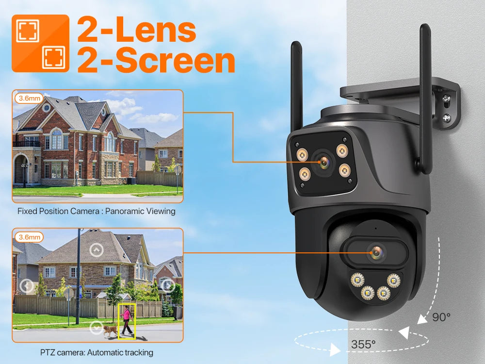 4K Dual Lens WiFi PTZ Security Camera