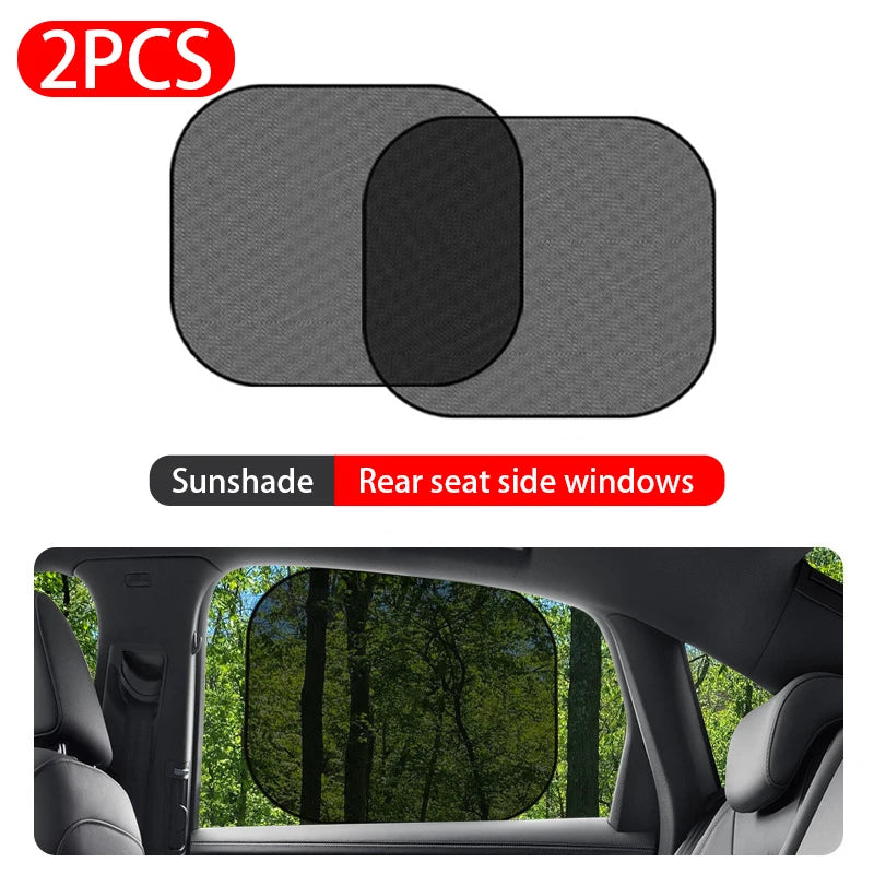 SEAMETAL 2Pcs Side Window Sun Shade for Car Mesh Curtains Sunmmer Sun Protection Window Screen Sunshade UV Blocker Anti-Glare