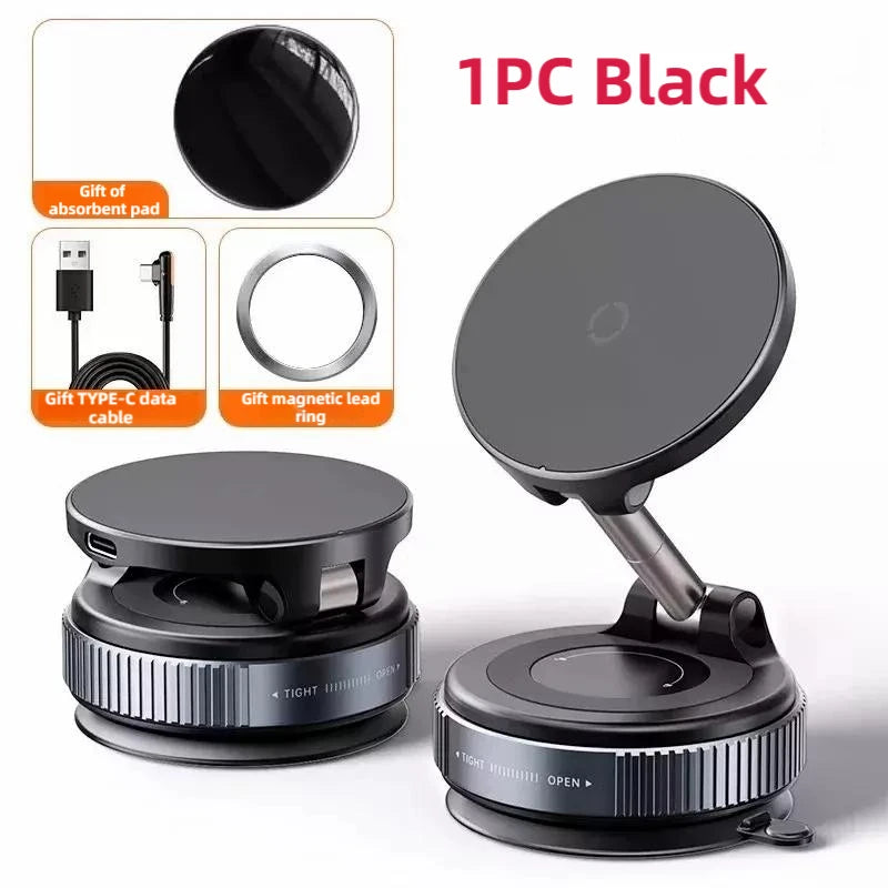 SEAMETAL Strong Magnetic Car Phone Holder Foldable 360° Rotation Multi-scene application 15W Vacuum Suction Wireless Charger