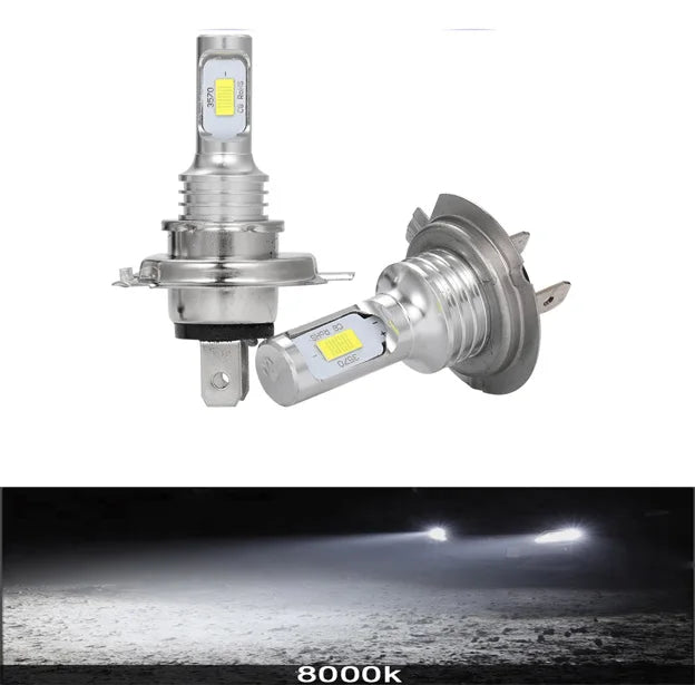2Pcs H7 H1 H8 H9 H11 9005 9006 LED Bulbs HB3 HB4 CSP LED Super Bright Headlight DRL Lamp 6000K White 3000K Yellow 12000K Blue
