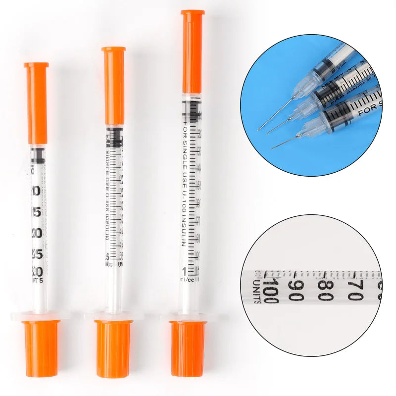 Disposable Veterinary Syringes 0.3–1ML with Needle (50/100 Pack)