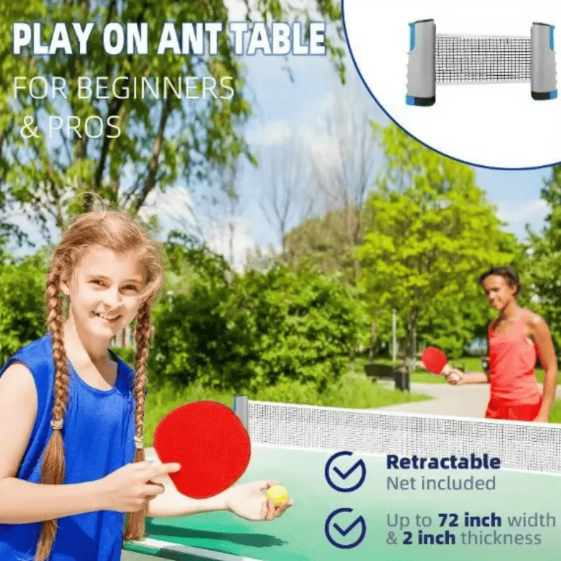 Red de tenis de mesa retráctil y juego de postes