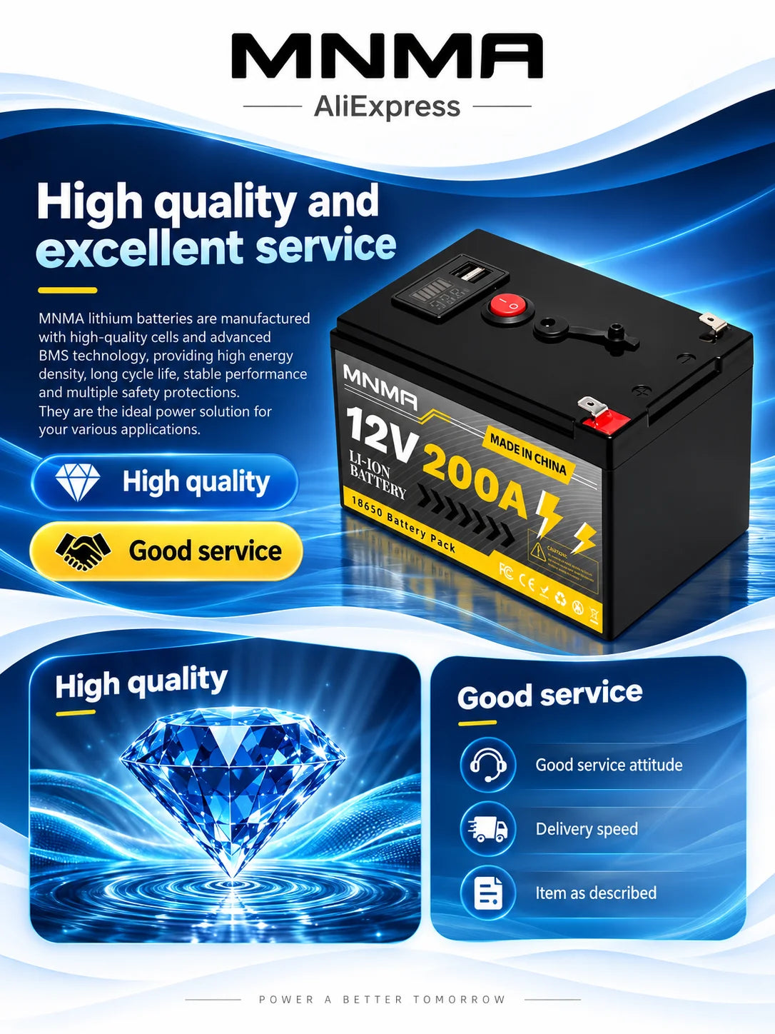 12V 200Ah LiFePO4 Solar-Batterie, Tiefzyklus Wiederaufladbare integrierte BMS Lithium 200000mAh für Power Wheels, Scooter, Fischfinder
