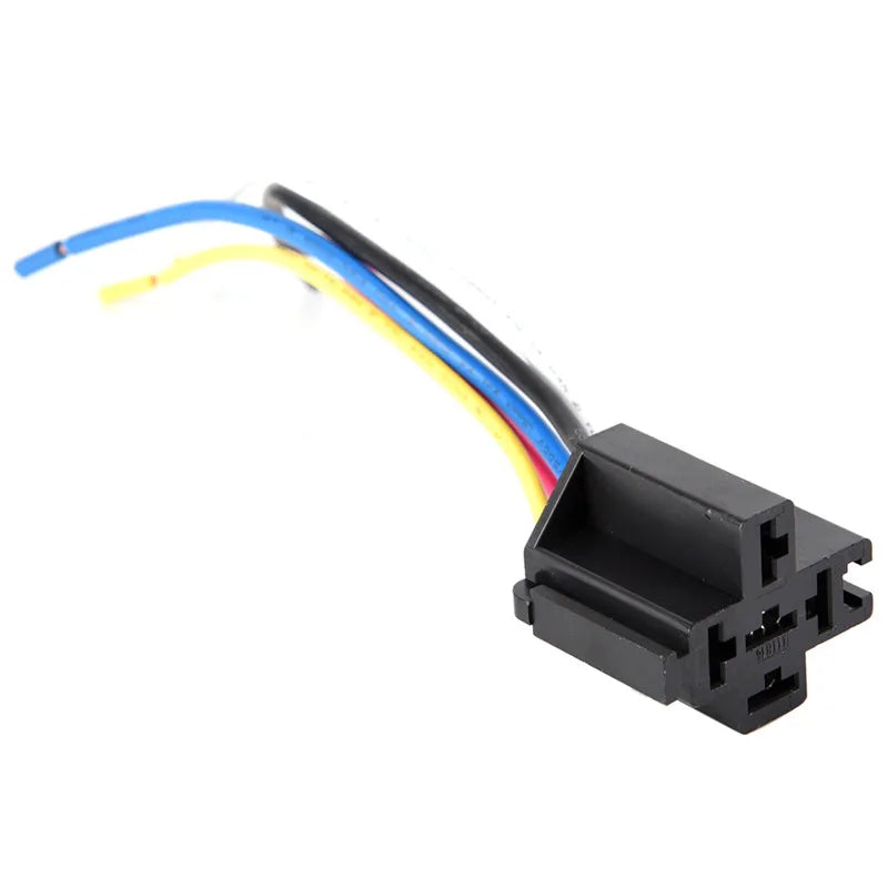 Waterproof Automotive Relay 12v 5pin 40a Car Relay With Black Red Copper Terminal Auto Relay With Relay Socket 1pc