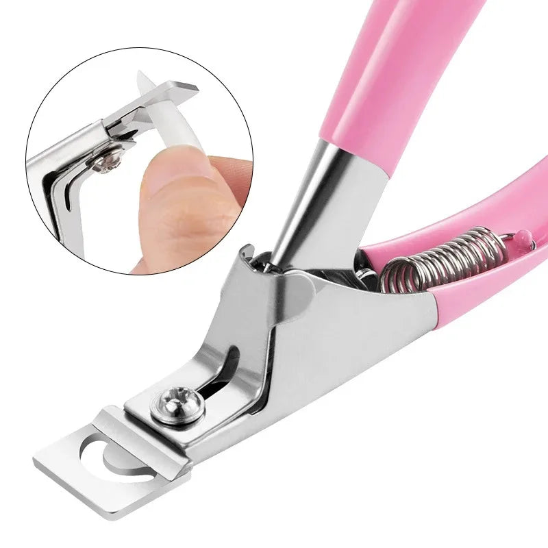 Professional False Nail Clippers False Nail Nippers Pointed ClippersUType Nail Clippers Acrylic False Nail Edge Trimmer Stainles 