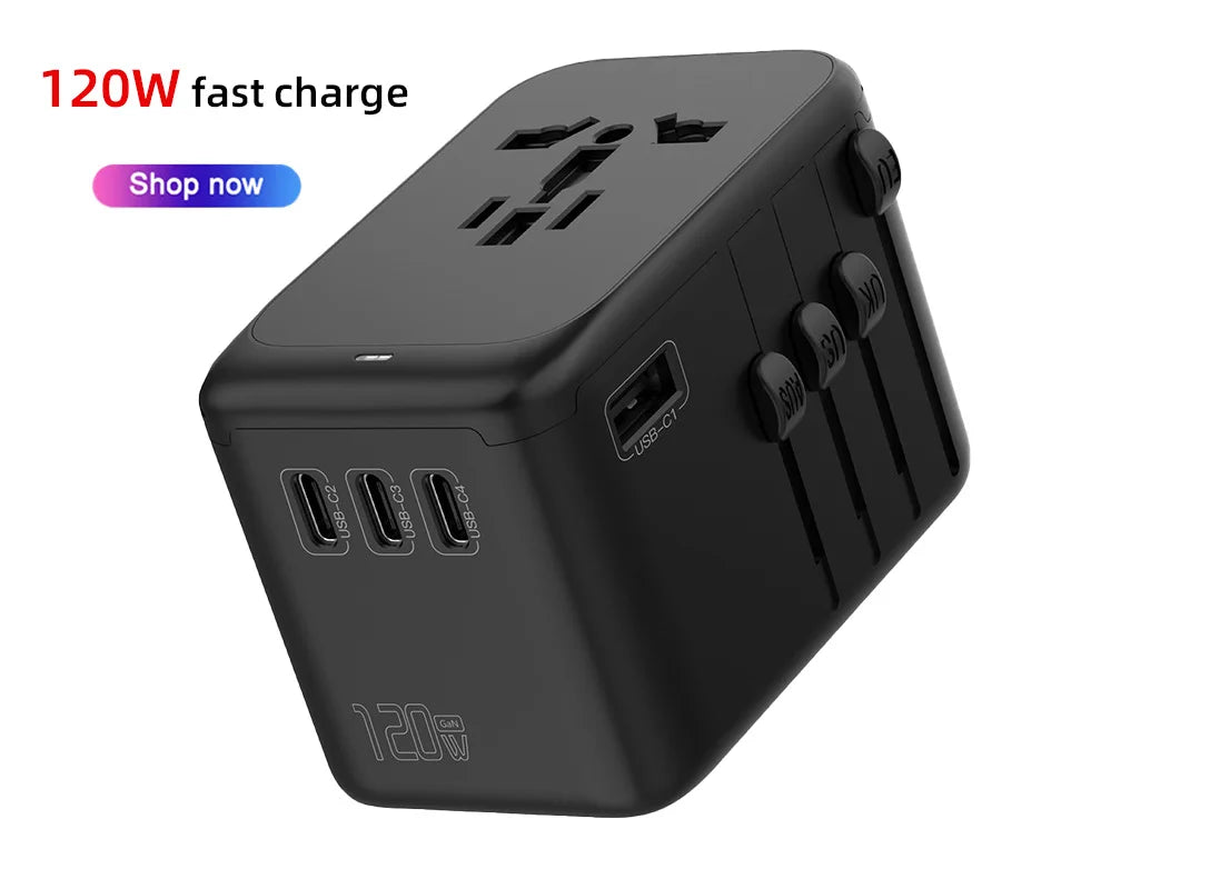 Universal Travel Adapter with USB Charging Ports