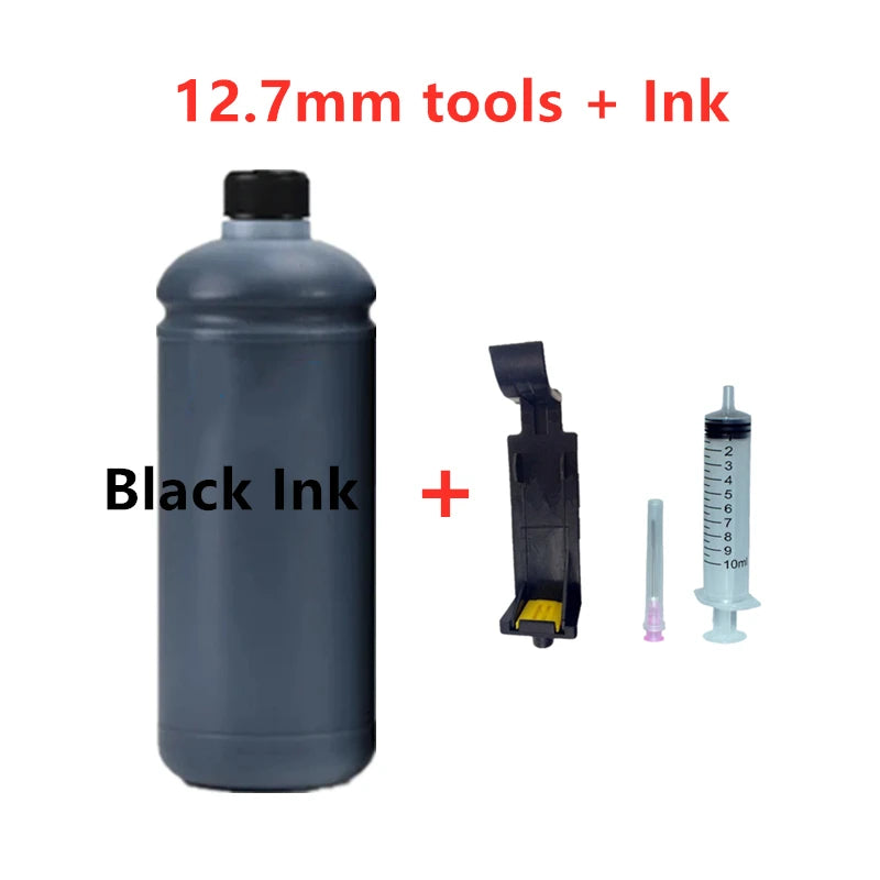 Eco 100ml Refillable Ink Compatible Quick-drying Solvent Ink Refill Ink Tool Snap Fill for 12.7mm Handheld Inkjet Printer