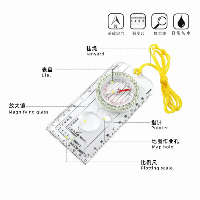 Baseplate Compass with Map Ruler