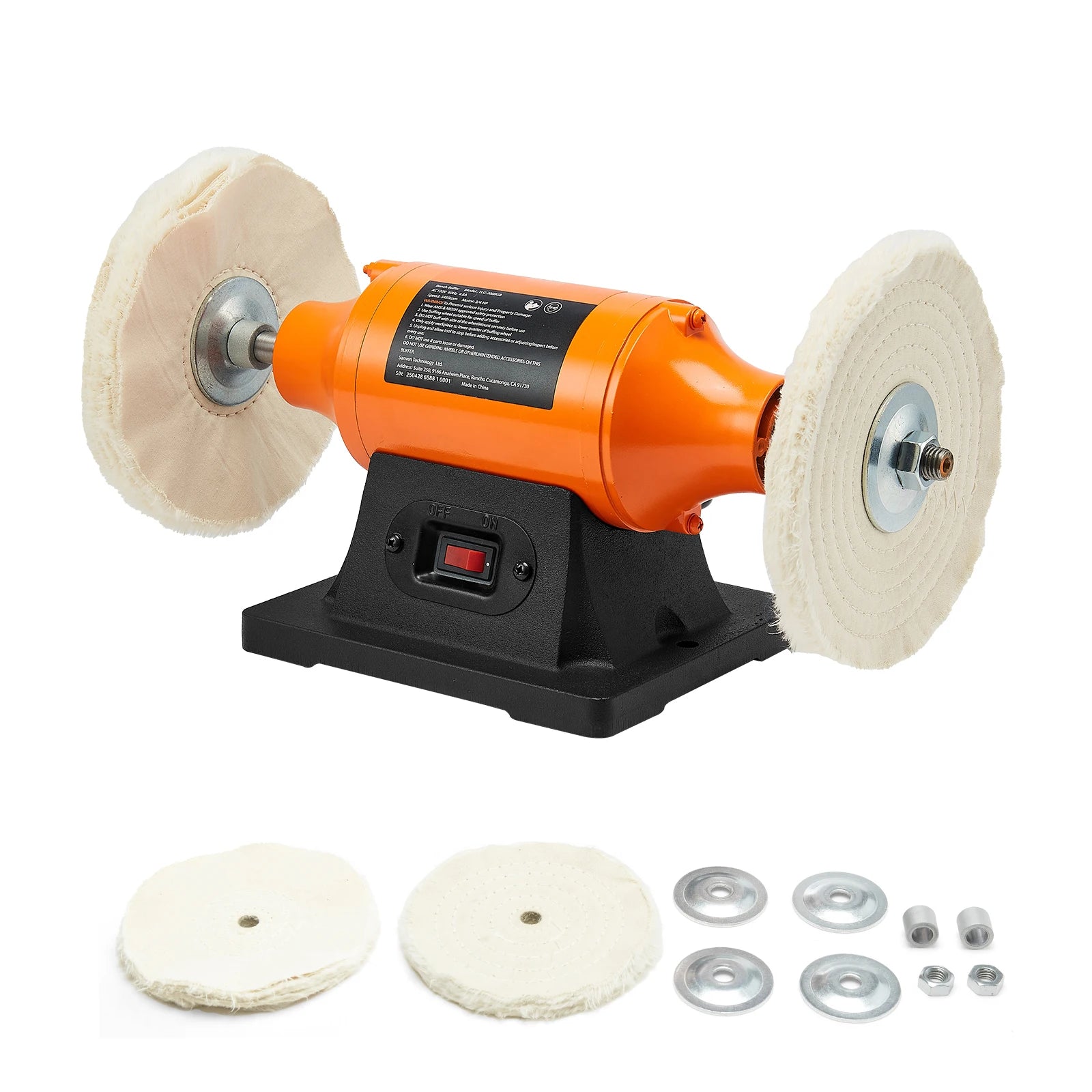 15-cm-Bankpoliermaschine 1/2 PS 3450 U/min mit Poliertüchern