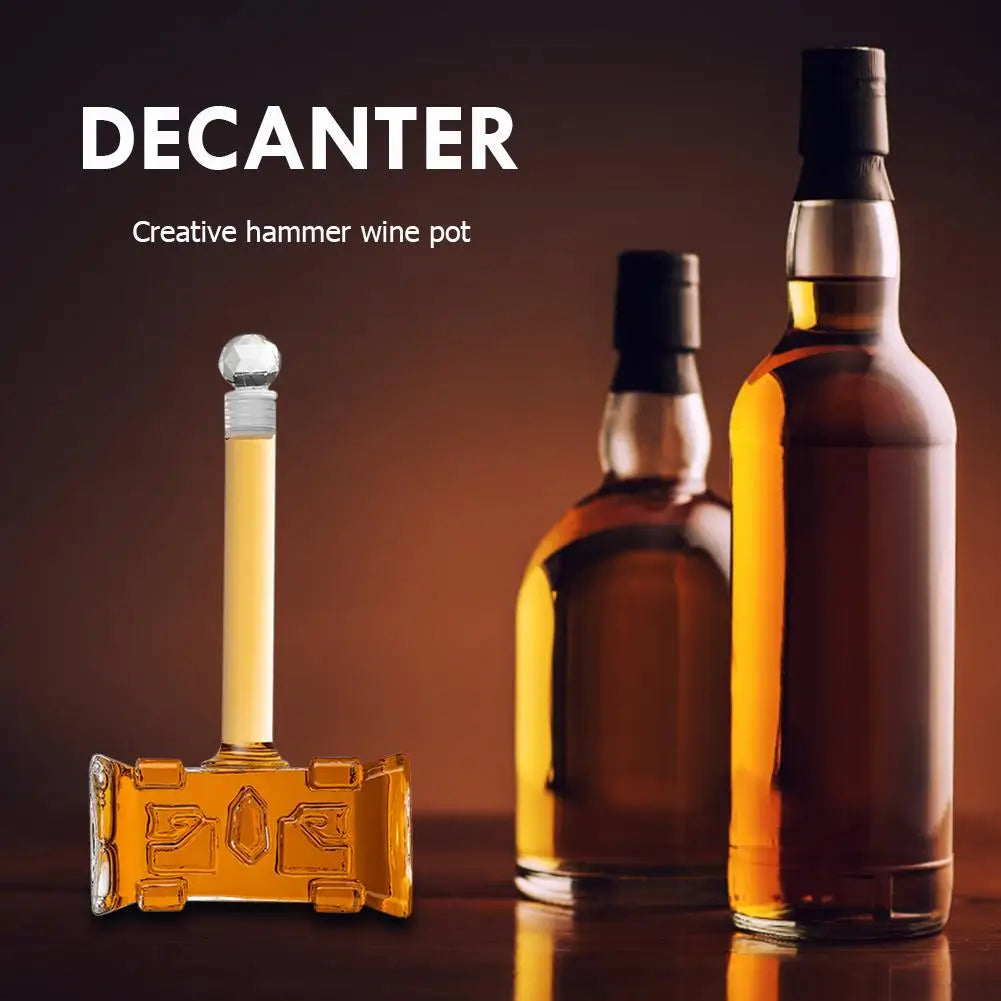 Decantador de Vinho Prático de 400ml em Forma de Martelo, Aerador para Vinho Tinto, Decantador para Champanhe, Brandy, Vodka e Copos de Vidro