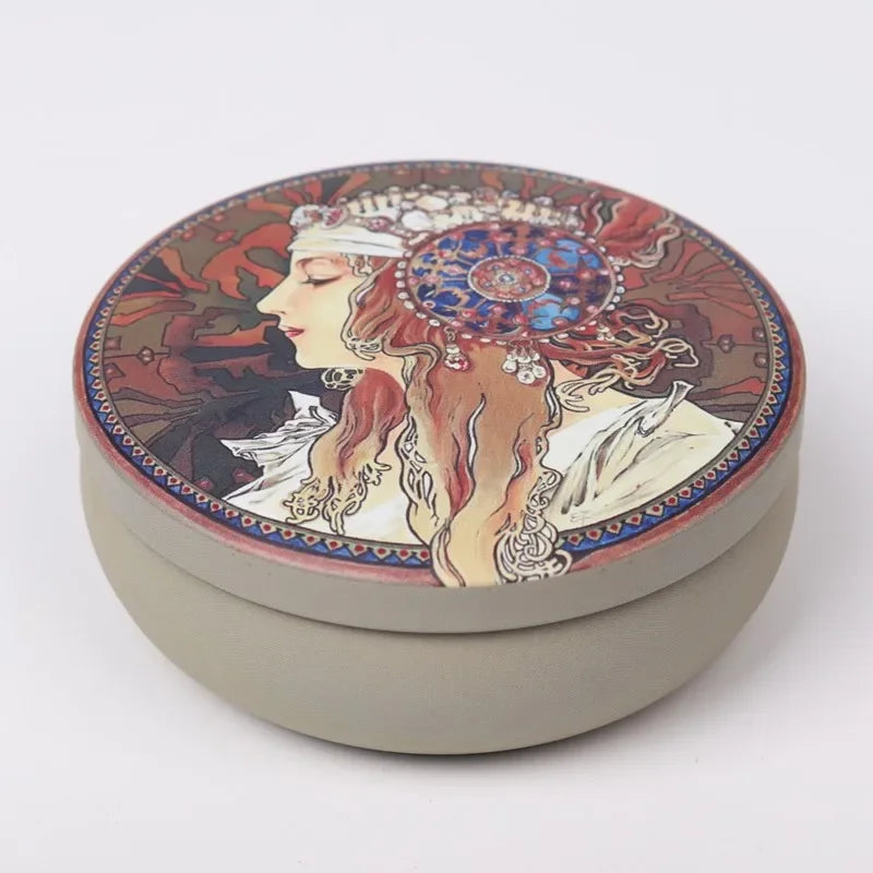 Round Tinplate Storage Tin, 10.7 cm, for Sweets and Tea