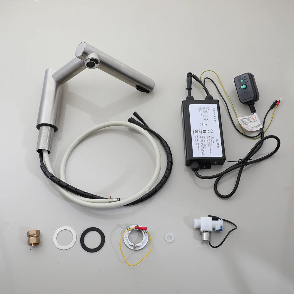 3-w-1 automatyczna bateria łazienkowa z dozownikiem mydła i suszarką do rąk