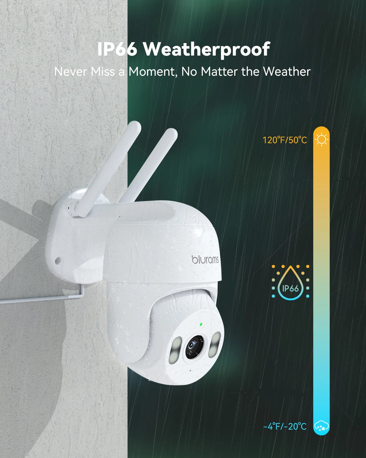 2K Outdoor Security Camera 360° PTZ with Color Night Vision