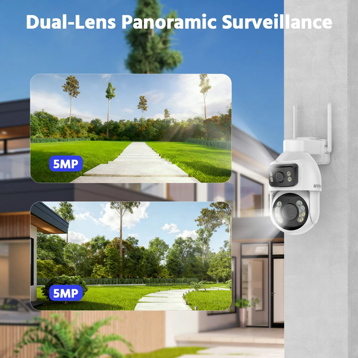 10MP Dual Lens PTZ WiFi Security Camera with 12X Optical Zoom and Color Night Vision