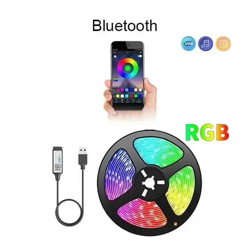 USB RGB LED Strip with Remote or Bluetooth Options