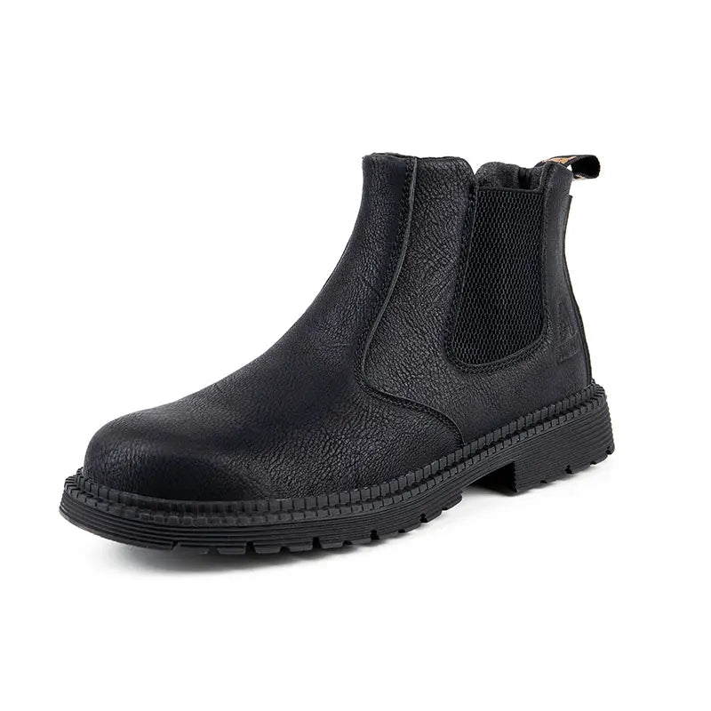 Men Lerther Work Boots Indestructible Safety Shoes Men Steel Toe Puncture-Proof Work Sneakers Male Work Shoes