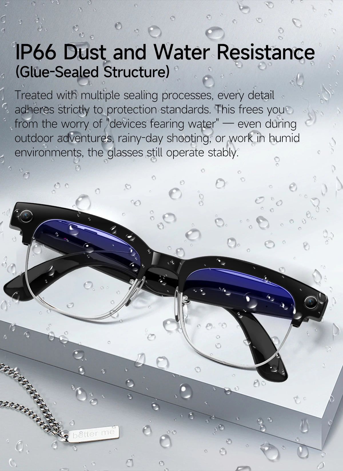 AI Smart Glasses with Camera, Calls, Translation & Audio