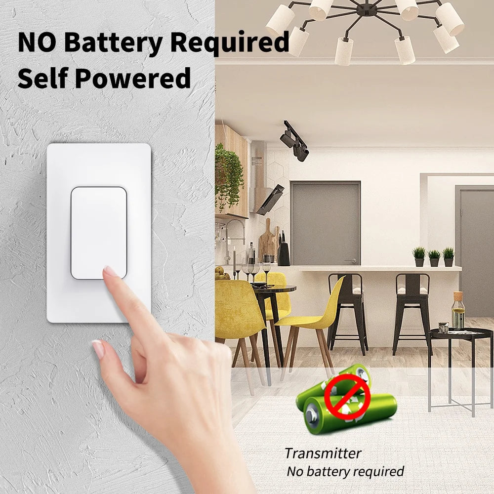 Interruttore a LED wireless cinetico 433MHz - kit opzioni