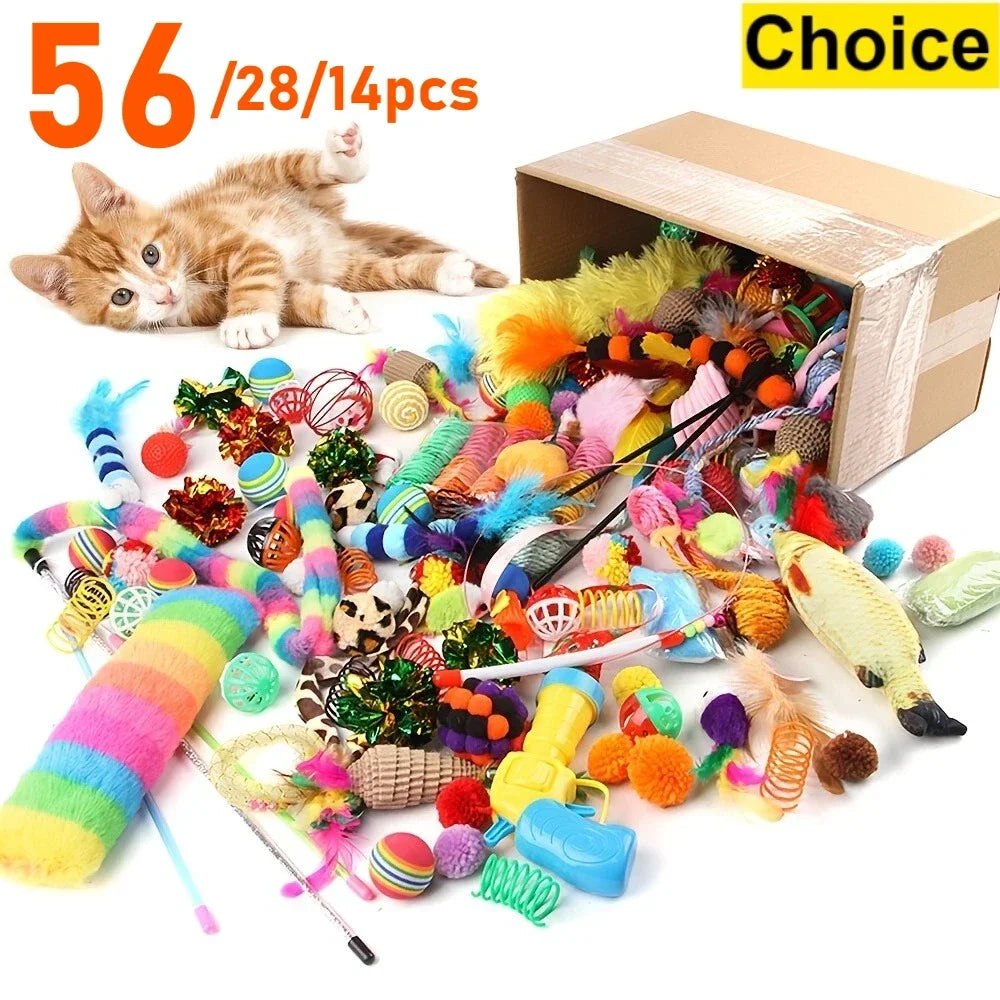 Mixed Cat Toy Pack, 14, 28 or 56 Pieces
