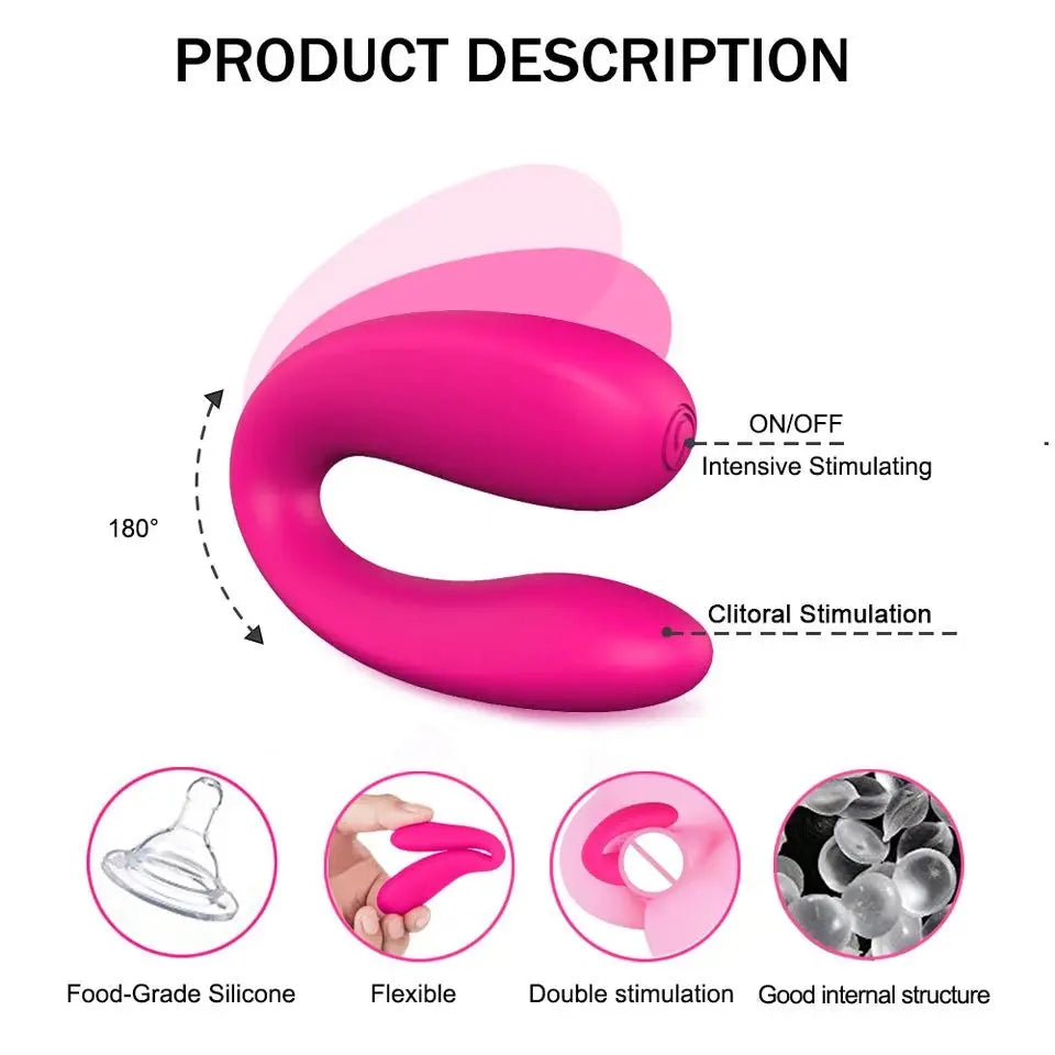 Coppia giocattoli del sesso del vibratore per le donne La vagina clitoride stimola il vibratore di tipo U Massaggio del punto G Masturbatore femminile Prodotti per adulti