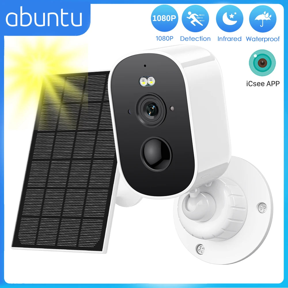 1080P WiFi Camera Solar Outdoor Wireless Battery Powered Bullet Security Camera PIR Motion Alarm Cloud Storage Two Way Audio 