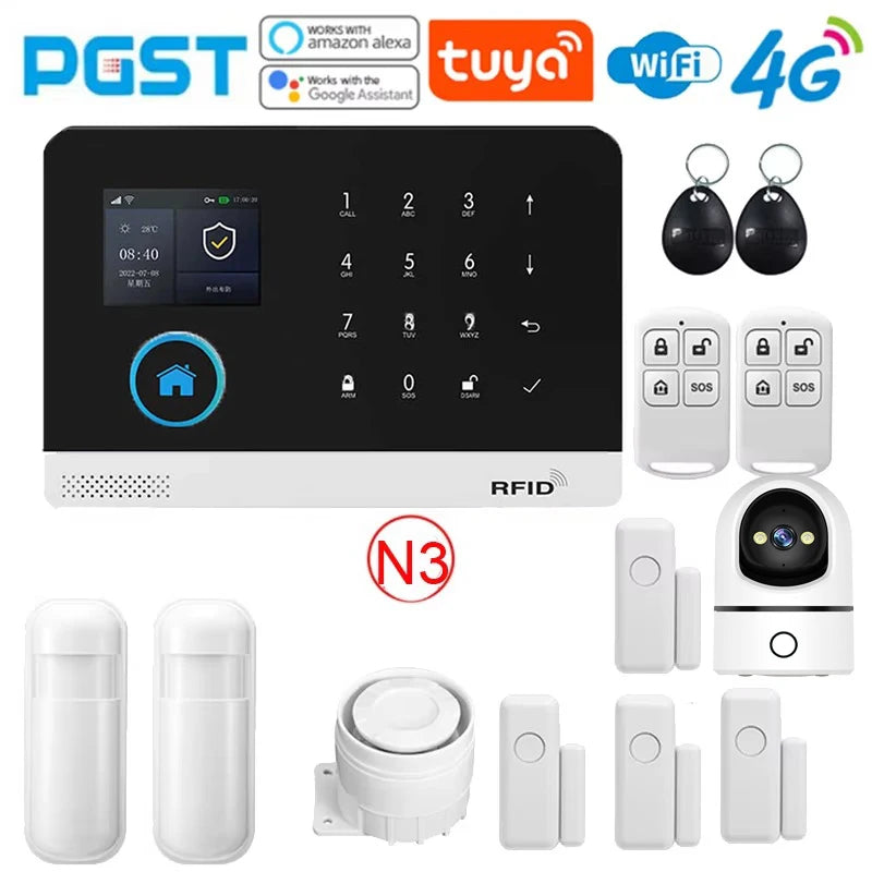 Home Wireless Alarm System 4G WiFi Tuya App Control