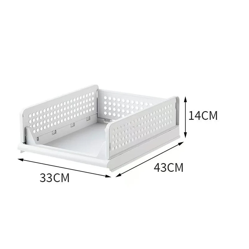 Yer Tasarruflu Organizasyon için Üst Üste Konabilir Katlanabilir Saklama Sepetleri