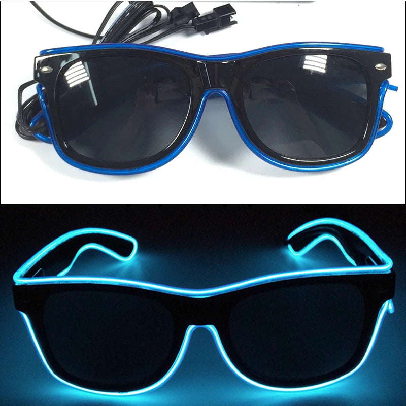1PC Light Up LED Glasses Glow Sunglasses EL Wire Neon Glasses Glow in The Dark Party Supplies Neon Party Favors for Kids Adults 
