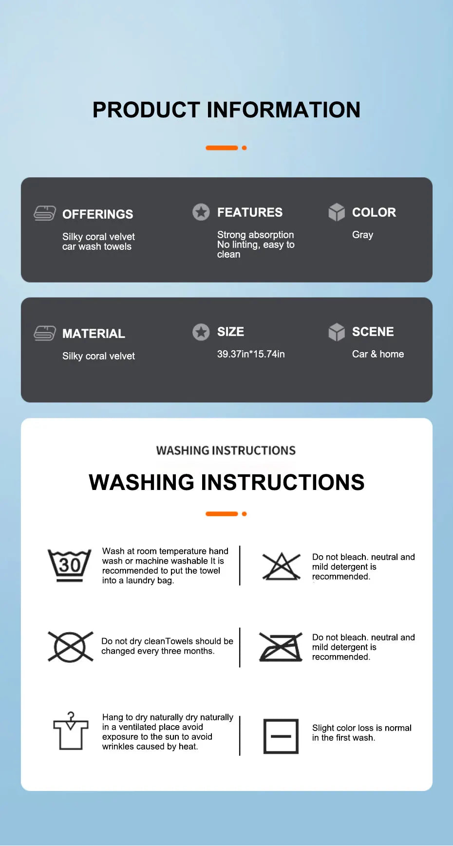 SEAMETAL 40X100CM Car Wash Towel Coral Velvet Microfiber Clean Cloth No Hemming Thickened Soft High Absorbent Car Washing Towels 