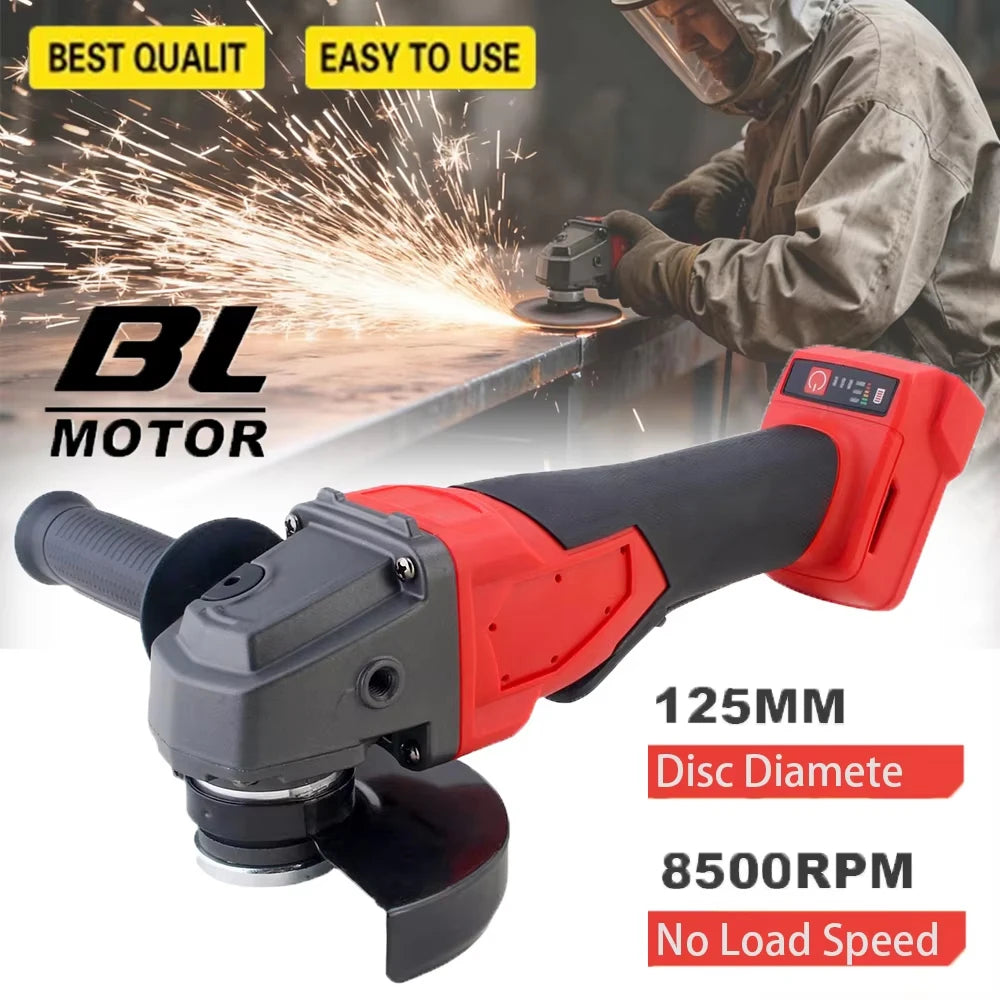 125mm Brushless Electric Angle Grinder Electric Driver 1/2" Repair Impac Wrench Devices Combo Kit for Milwaukee 18V Battery