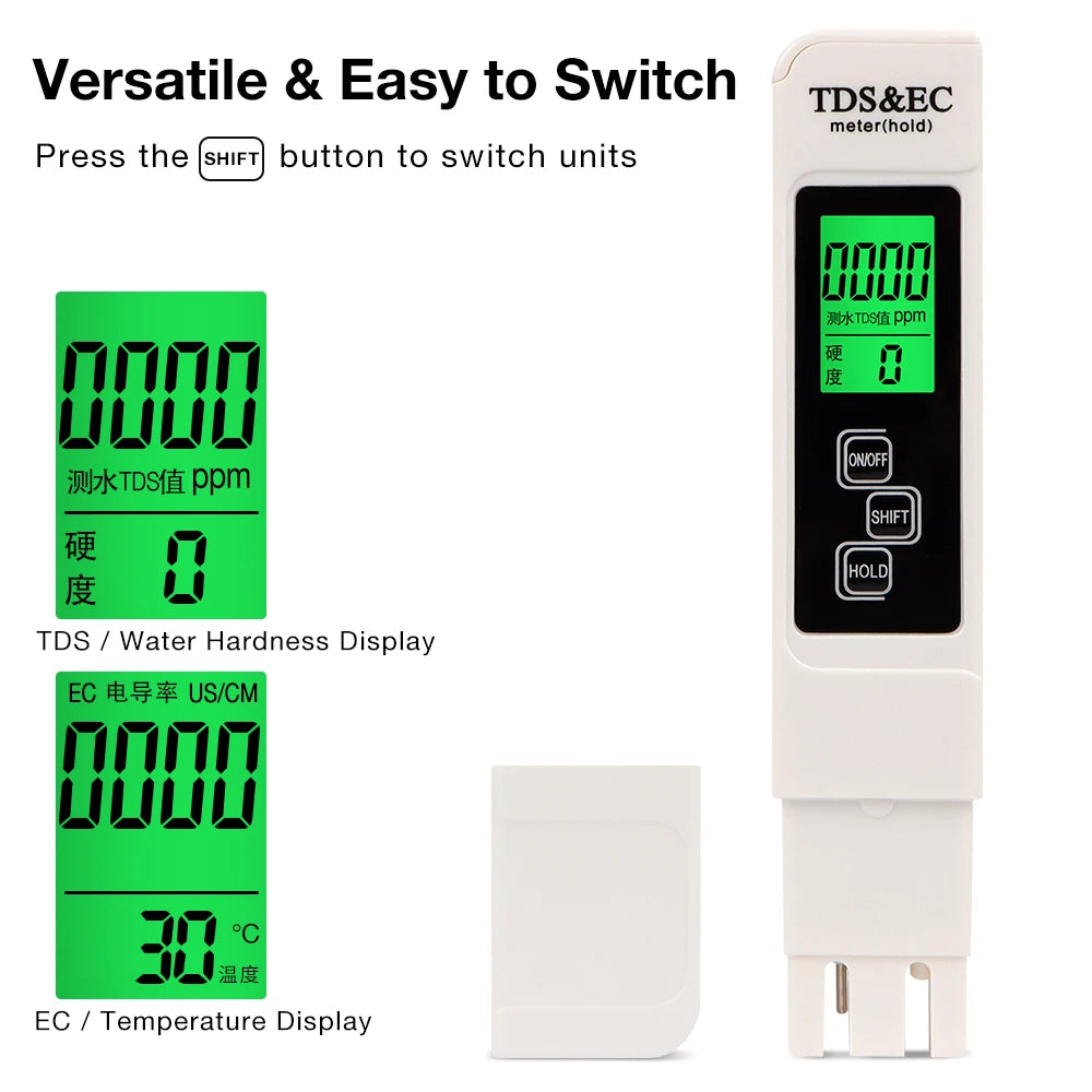 Digital EC, TDS and Water Temperature Test Pen