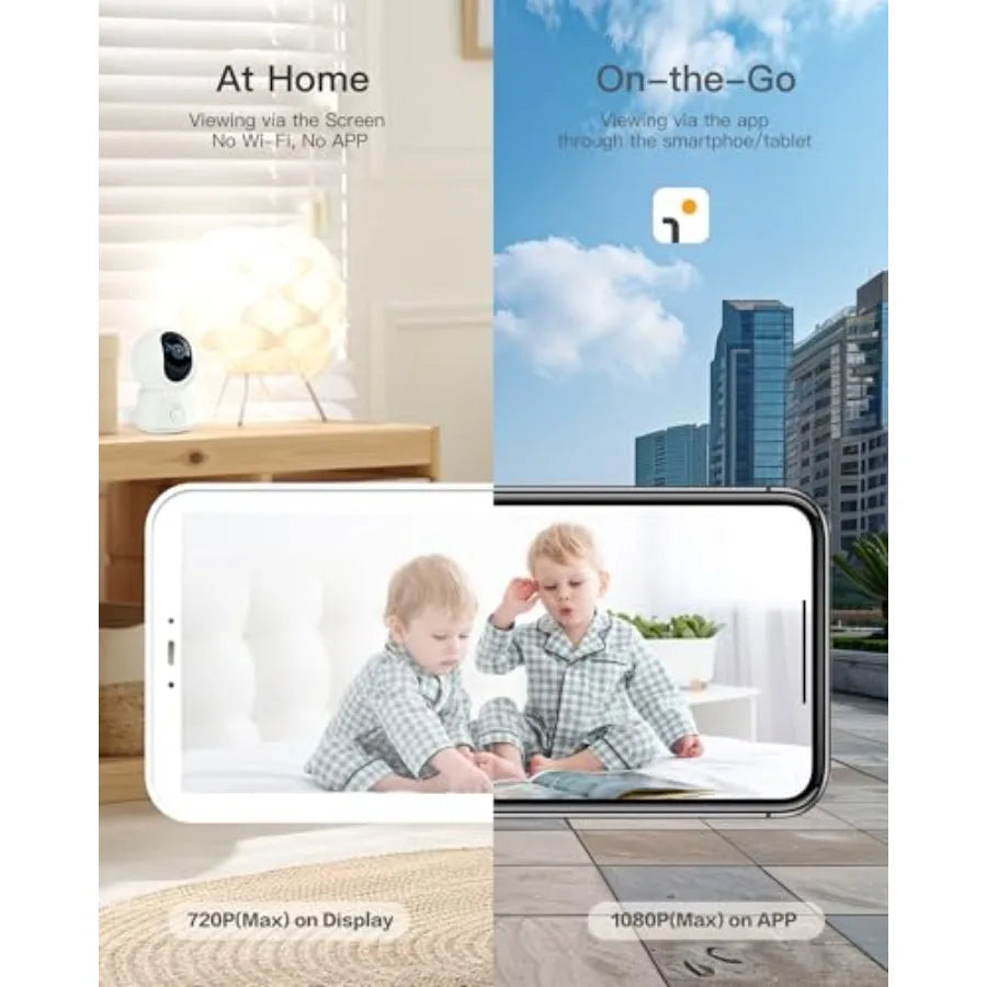 WiFi Baby Camera Monitor with 5-Inch Screen and App Control