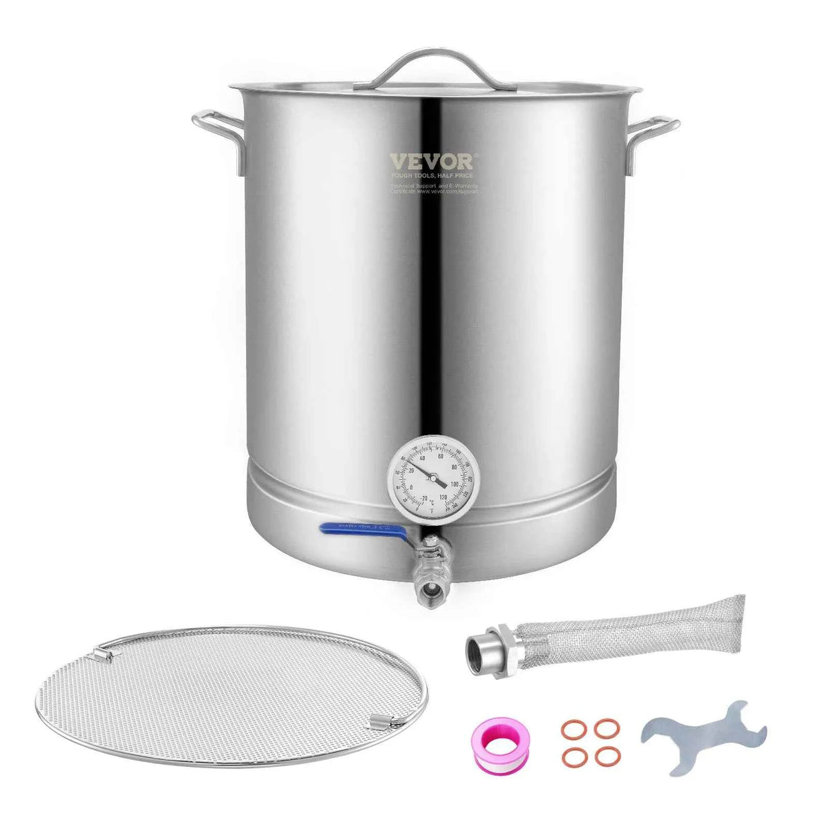 16 Gallon Stainless-Steel Brewing Kettle with Valve
