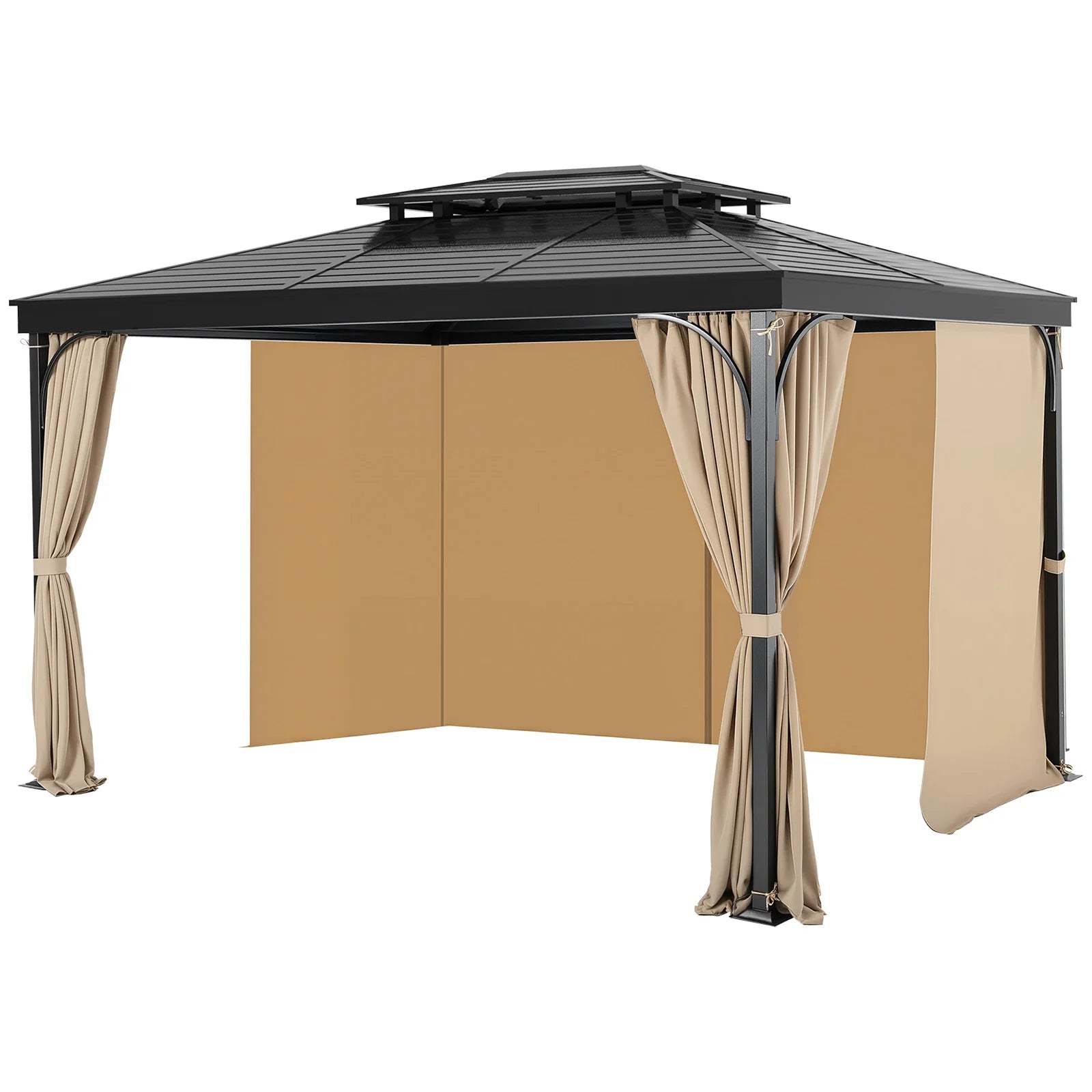 SucceBuy Gazebo Gardiner 4-panel sidevæg gazebo privatlivsgardiner med lynlåse universel solskærm gardiner erstatning til terrasse