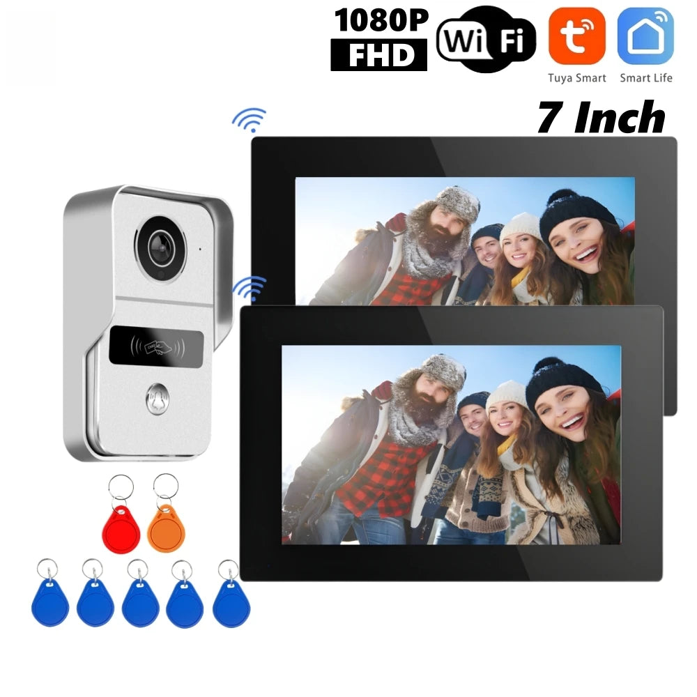 7 Inch Tuya Smart Wifi Video Entry Phone Intercom System 1080P Wireless Home Video Doorphone Doorbell RFID Card Unlock Apartment Spy-shop.com