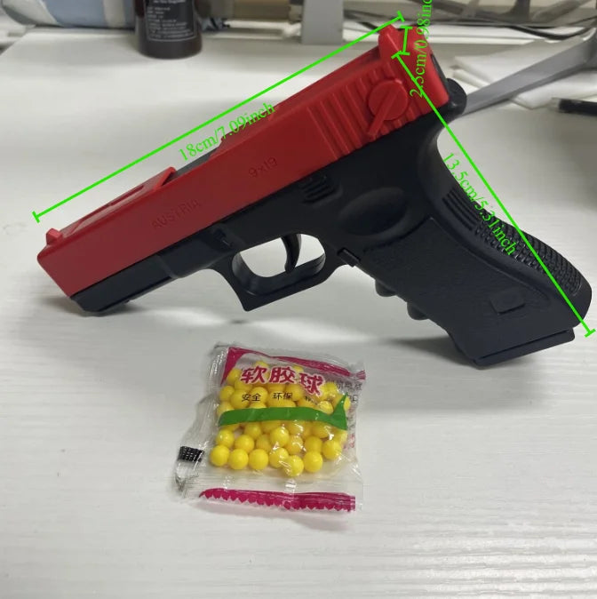 2025 New Soft Bullet and Airsoft Pistol Manual G17 G lock Toy Gun Lower Magazine Laser Outdoor Sports CS Game Weapon Kisd Gift 