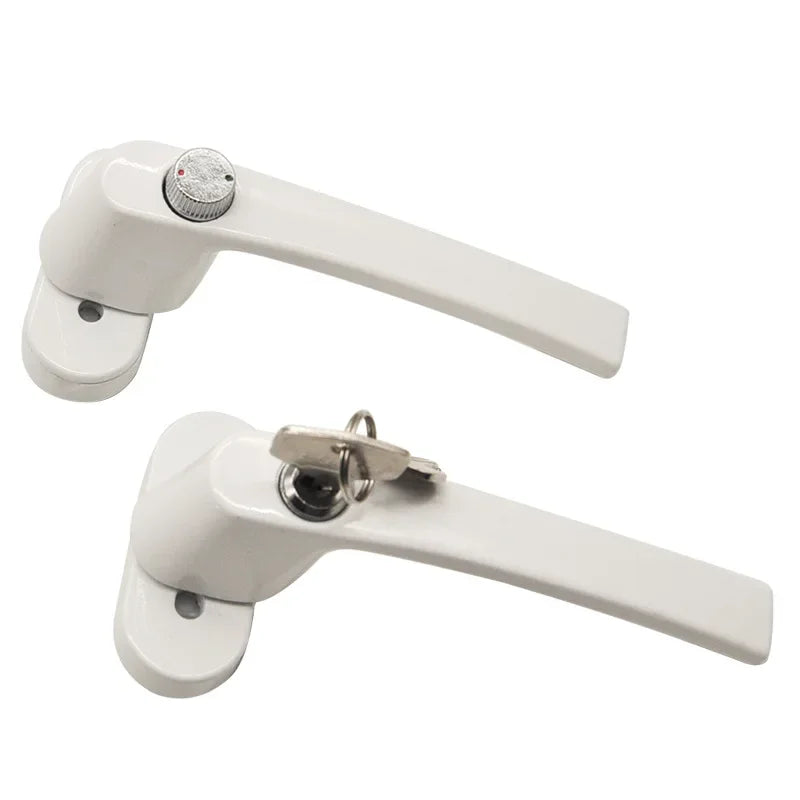 Two-end Lever Lock Solid Thickened Crank Handle with Keys Full solid thickened door handle with key to wear hand for Door Window